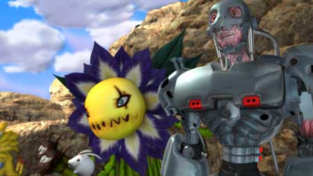 Hanumon, Tokomon, Blossomon, and Andromon, Digimon doomed by Yggdrasil's X-Program.
